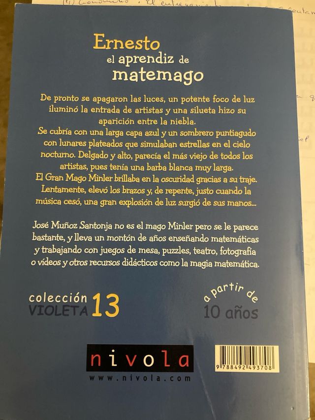 libro: Ernesto el aprendiz de matemago