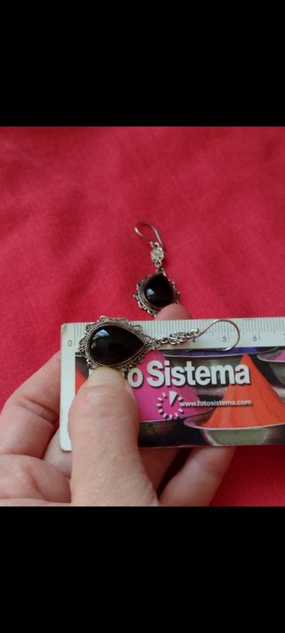 Pendientes, anillo plata y Agatha 