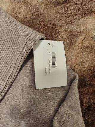 Jersey ancho (S-M) marrón-beig con faldón tela.