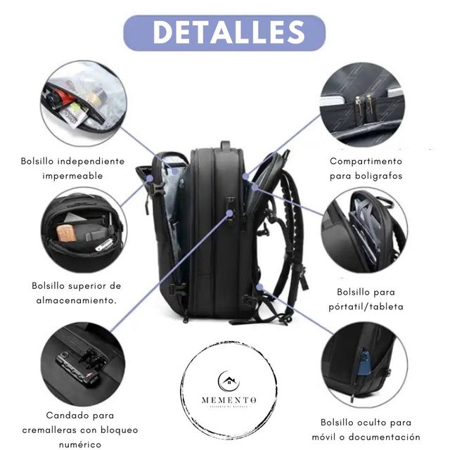 MOCHILA de VIAJE para CABINA con SISTEMA de VACÍO