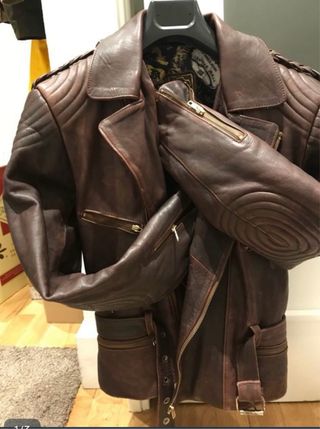 cazadora cuero hombre motera vintage