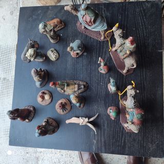 Belén. Conjunto figuras barro 12 cm