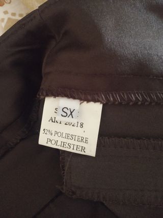 Gonna marrone tessuto lucido