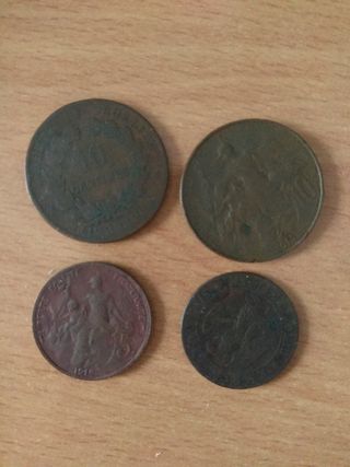 4 monedas Francesas muy antiguas