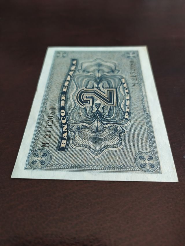 Billete de 2 pesetas de 1938.