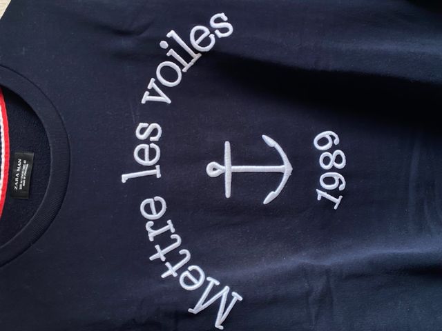 sudadera azul marino - zara