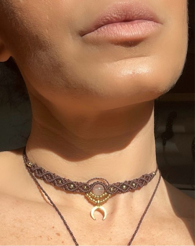 gargantilla cuarzo rosa