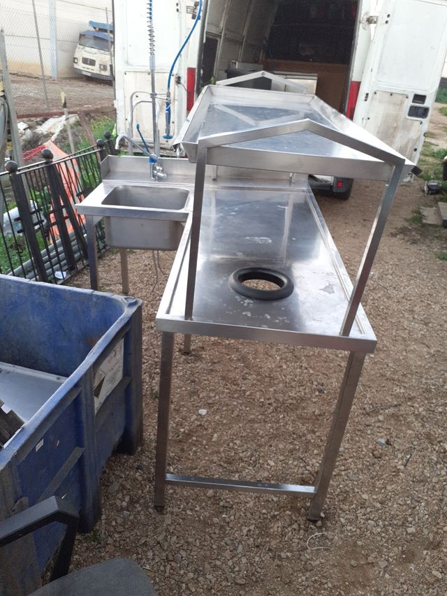 Mesa  pescaderia fregadero industrial hostelería