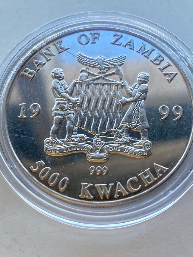 Onza de plata, Elefante, 1999, Zambia