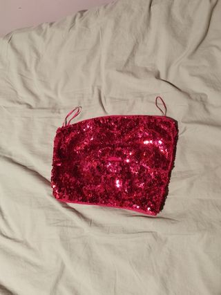 Vendo top rosa de lentejuelas