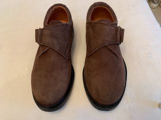 Zapato Blucher marrón niño serraje
