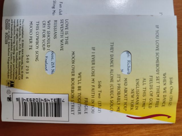 Musicassetta THE BEST OF STING Fields of Gold