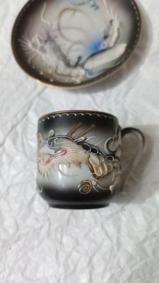 6 tazzine e piattini da tè giapponese Dragonware