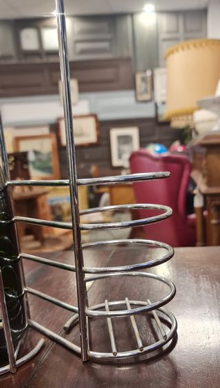 Botellero de acero inox de 2 botellas vintage