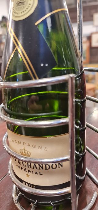 Botellero de acero inox de 2 botellas vintage