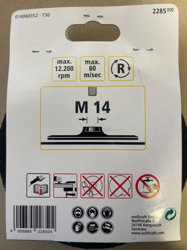 Wolfcraft plato para lijar ø125mm