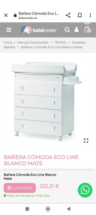 Cómoda bañera bebé