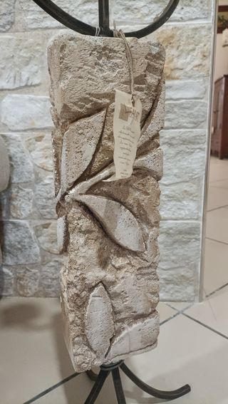 Porta candele in pietra e ferro battuto