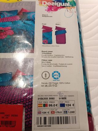FUNDA NÓRDICA DESIGUAL REVERSIBLE CAMA 