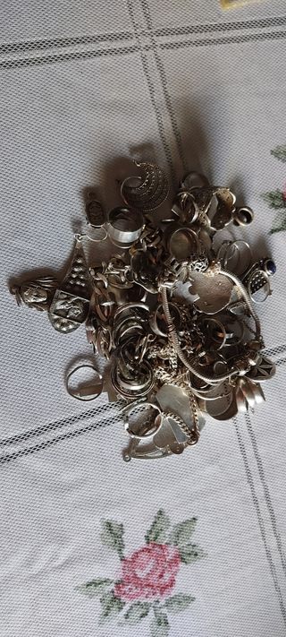 Lote joyas plata ay 300.gramos 