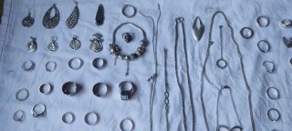 Lote joyas plata ay 366.gramos la cadena grande no