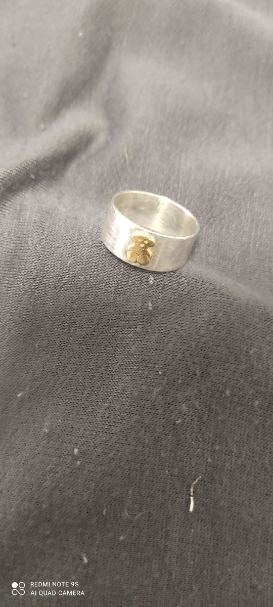 anillo Tous plata.osito oro talla.13