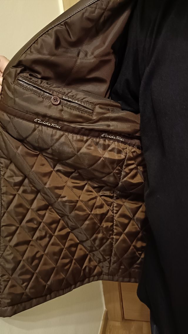 Giacca lunga in pelle da uomo