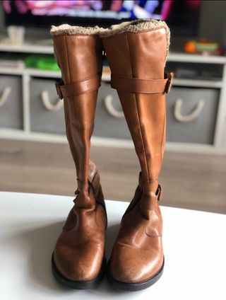 Botas altas de piel auténtica talla 37
