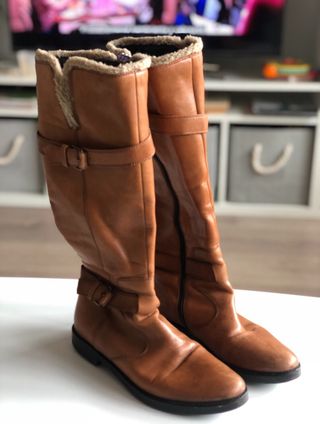 Botas altas de piel auténtica talla 37