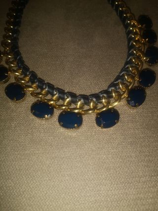 Collar dorado y azulón 