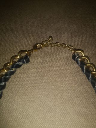 Collar dorado y azulón 