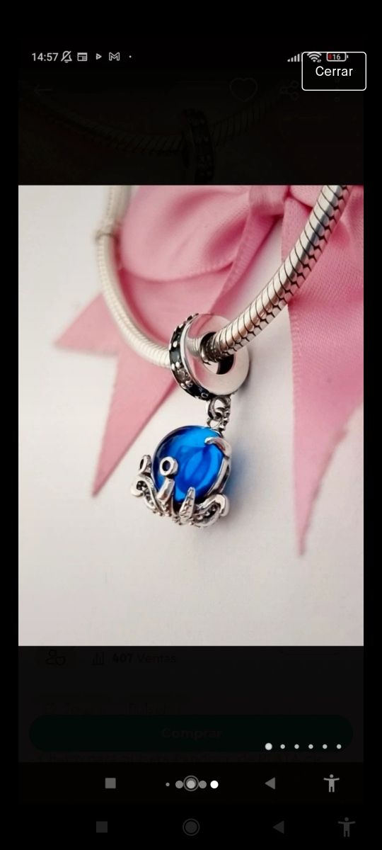 Charm Pulpo plata nuevo