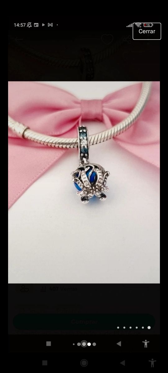 Charm Pulpo plata nuevo