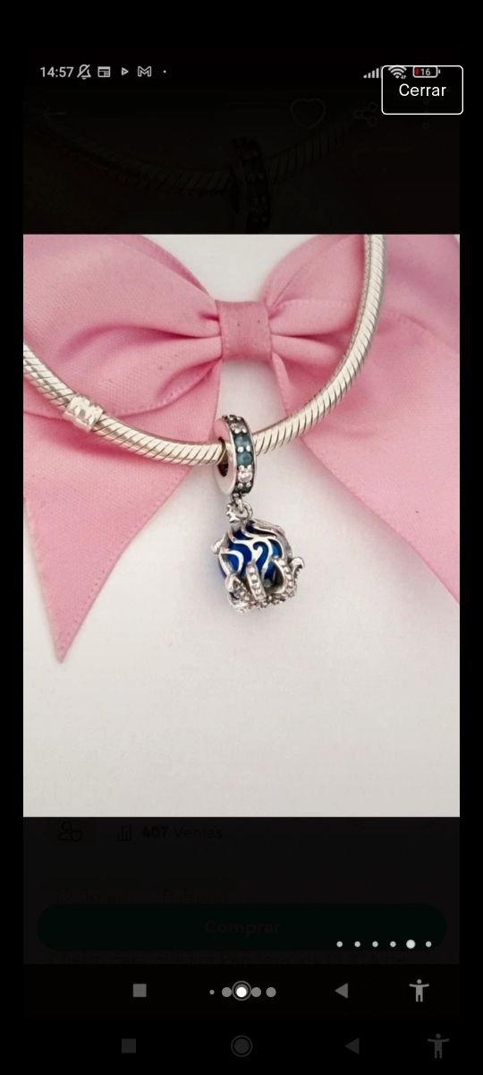 Charm Pulpo plata nuevo