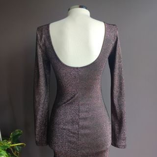 Vestido fiesta negro morado brillo