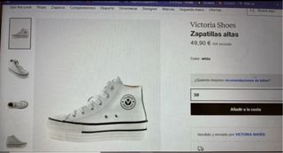 Zapatillas Victoria de plataforma talla 38