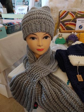 Conjunto gorro y bufanda mujer