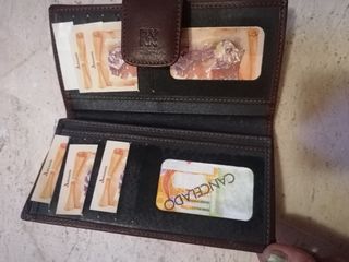 Billetero marrón piel vacuno y porcino
