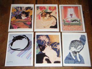 Conjunto de 23 Cartas Postais com Gatos