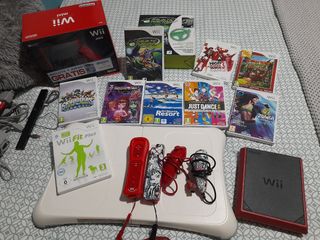 Wii mini roja + plataforma fit + juegos 
