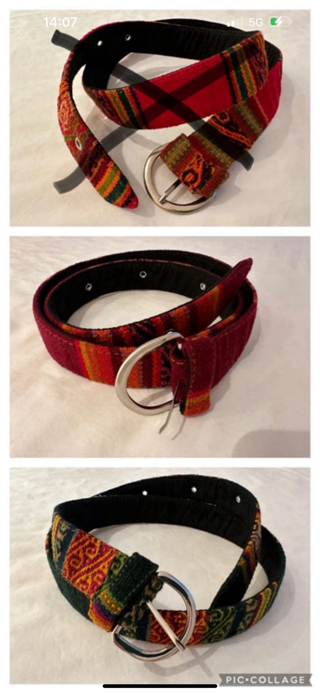 cinturones etnicos de colores (21 euros la unidad)