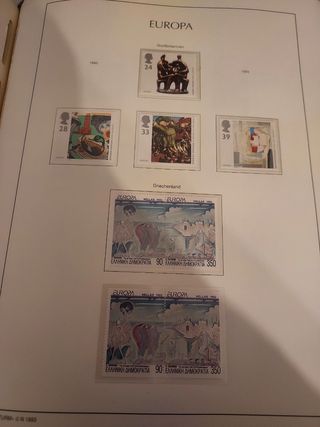 Tema Europa 1993 sellos y hojas
