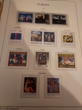 Tema Europa 1993 sellos y hojas