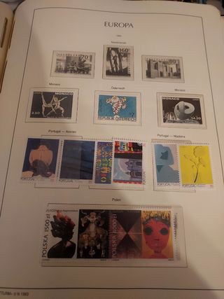 Tema Europa 1993 sellos y hojas