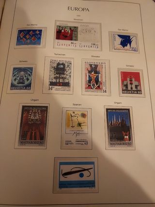 Tema Europa 1993 sellos y hojas