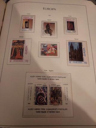 Tema Europa 1993 sellos y hojas