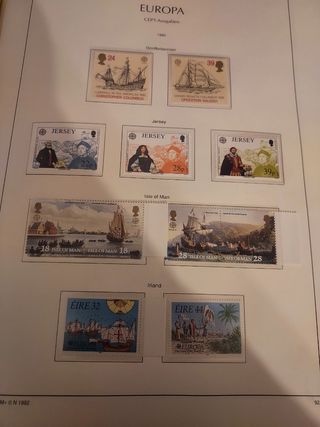Tema Europa 1992 sellos y hojas