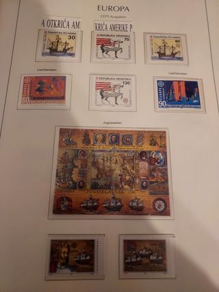 Tema Europa 1992 sellos y hojas