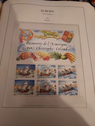 Tema Europa 1992 sellos y hojas