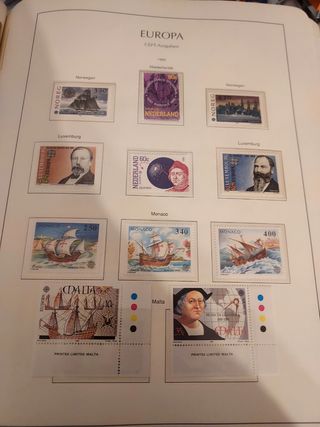 Tema Europa 1992 sellos y hojas